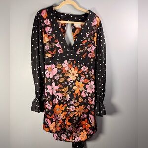 Floral and Polka Dot ASOS Long Sleeve Dress
